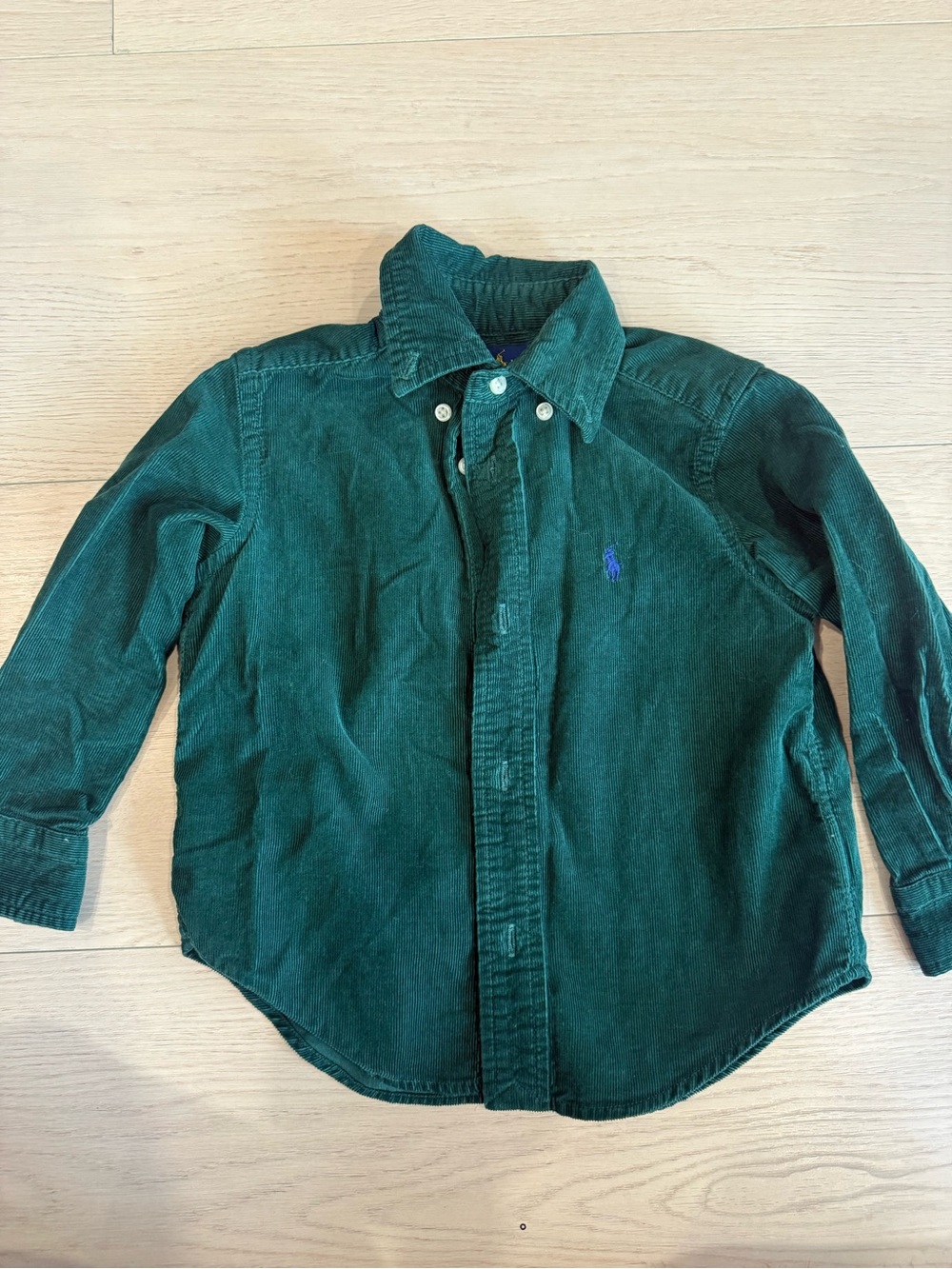 Ralph Lauren Kids’ Dark Green Corduroy Button-Down Shirt | 2T